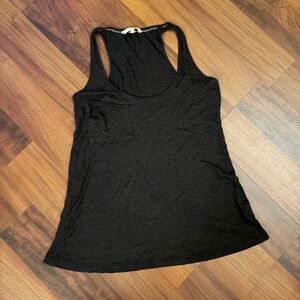 Urban Behavior Womens Racerback Tank Top Charcoal Black Scoop Neck Pocket Medium